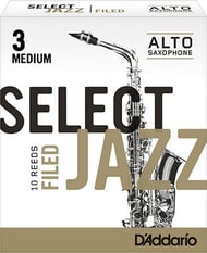 Rico Select Jazz Alto Saxophone Reeds Filed 3M Box of 10 Reeds